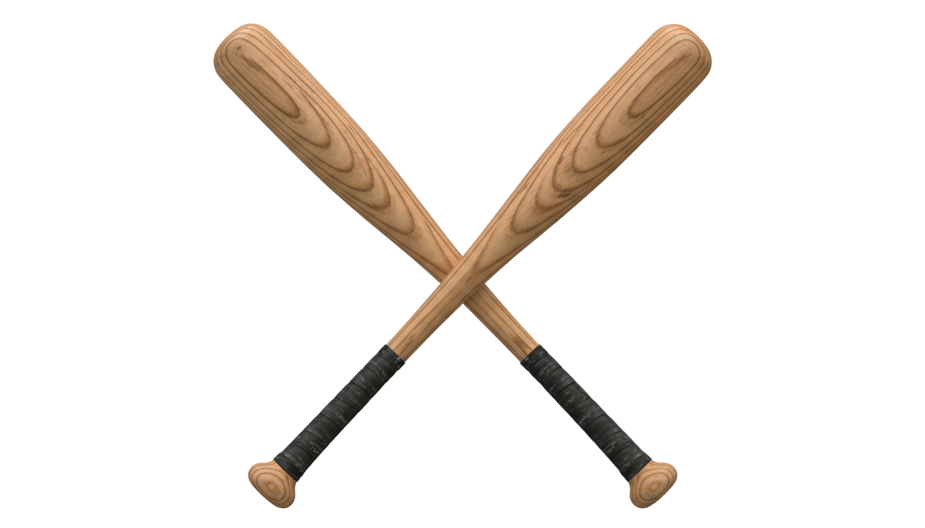 crossed baseball bats png PNG transparent background