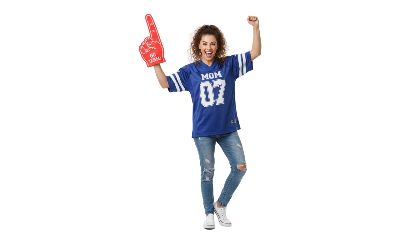football mom png PNG transparent background