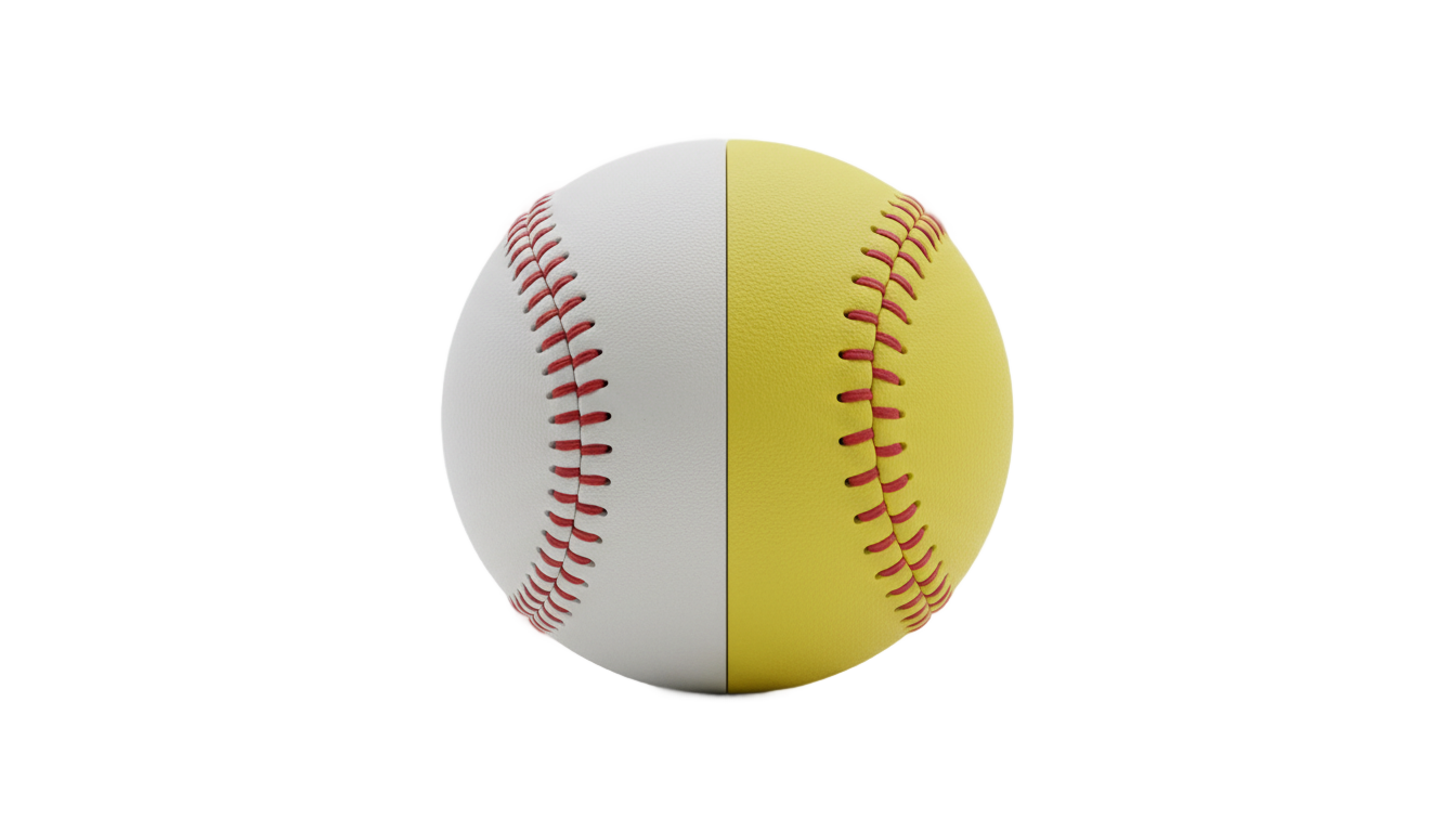 half baseball half softball png PNG transparent background