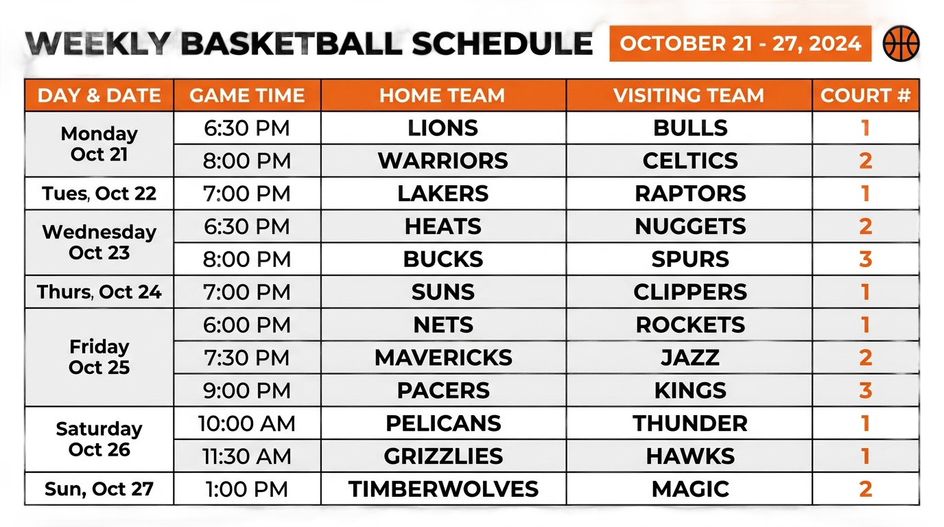 png basketball schedule PNG transparent background