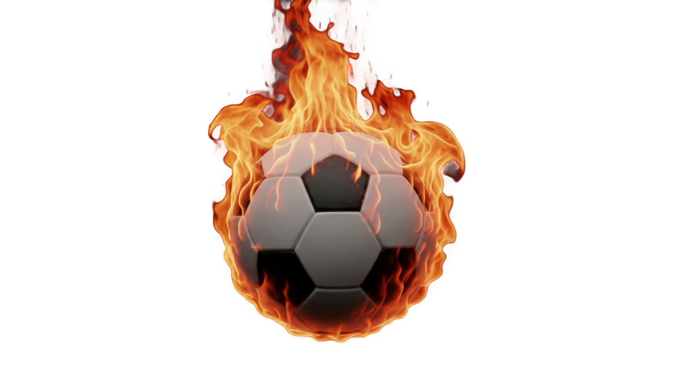 flaming soccer ball png PNG transparent background