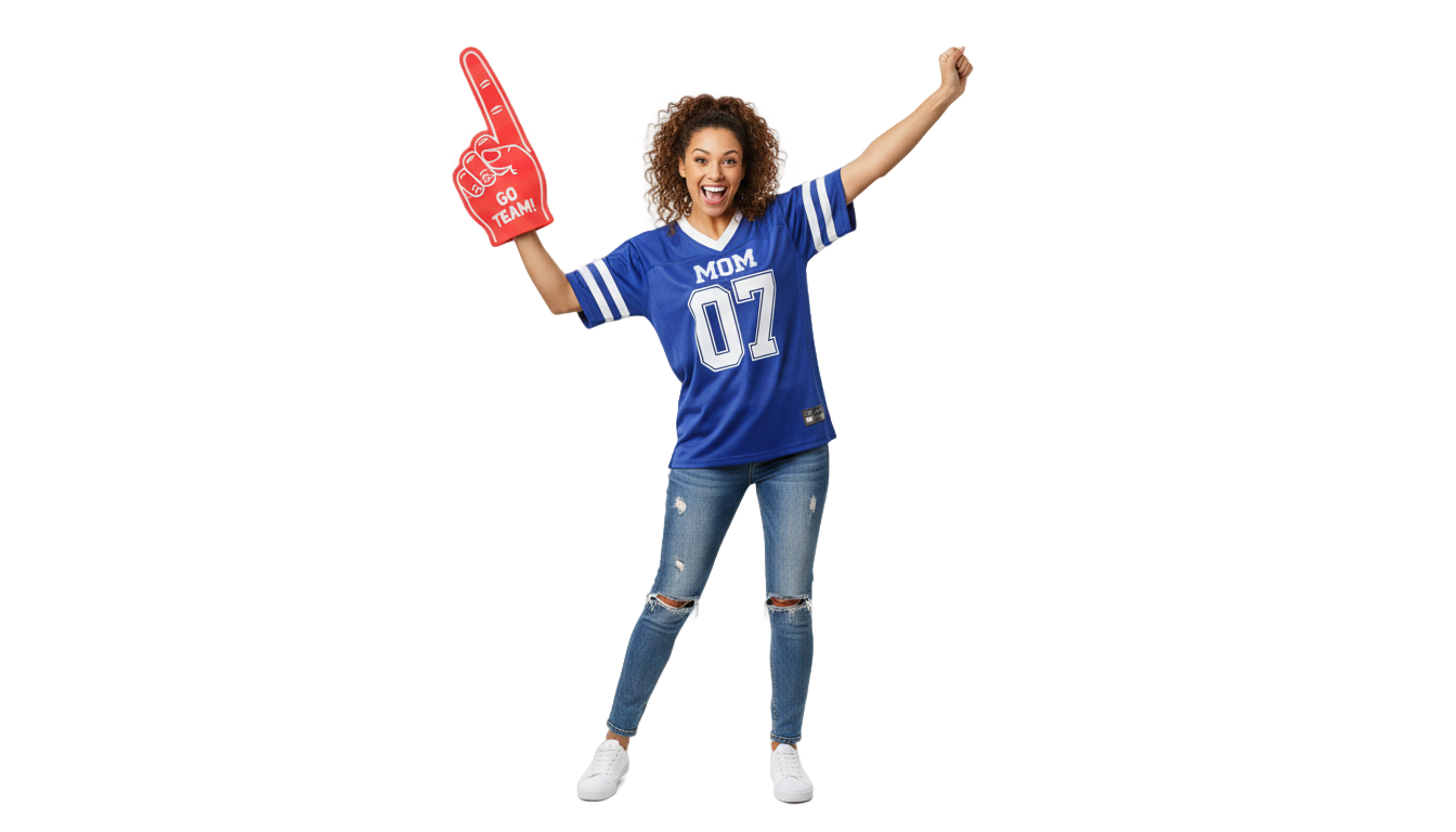 football mom png PNG transparent background