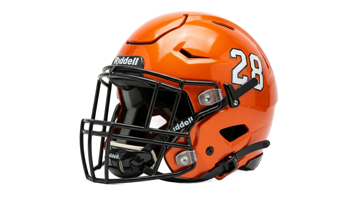 orange football helmet png PNG transparent background