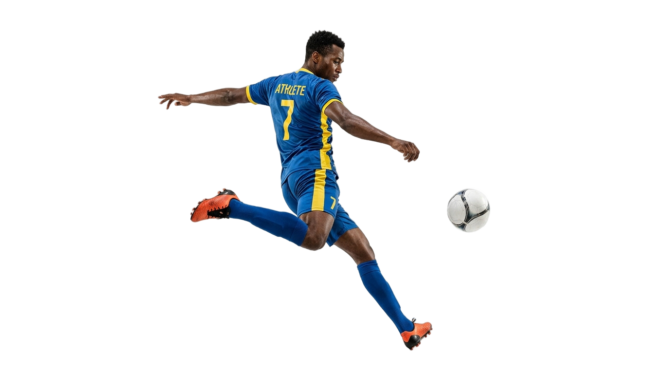 soccer player kicking ball png PNG transparent background