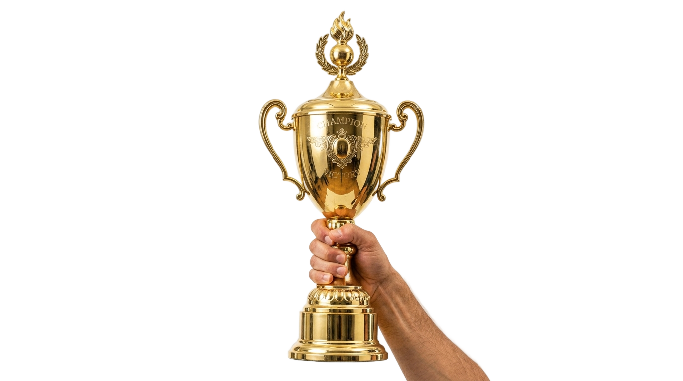 trophy with hand png PNG transparent background