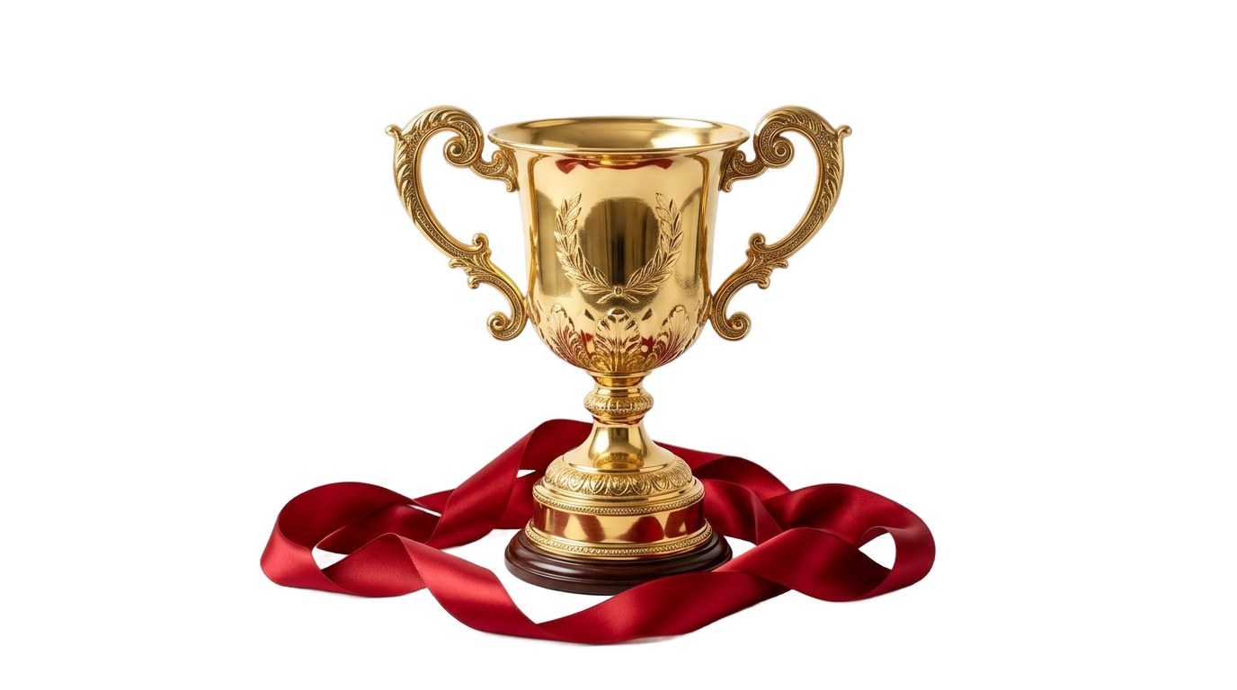 trophy with ribbon png PNG transparent background