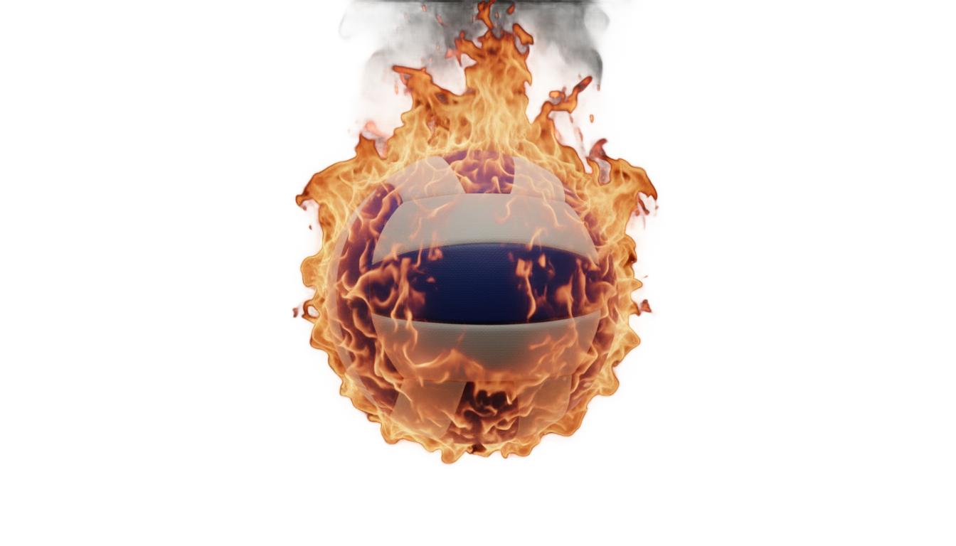 volleyball on fire png PNG transparent background