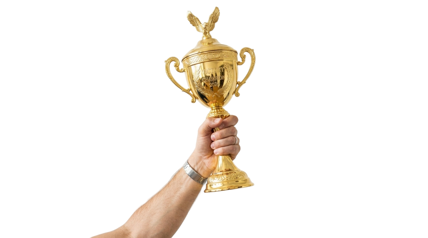 hand holding trophy png PNG transparent background
