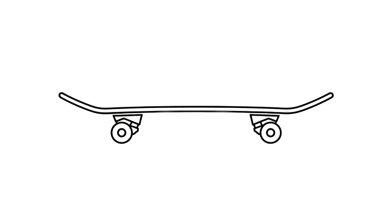 skateboard outline png PNG transparent background
