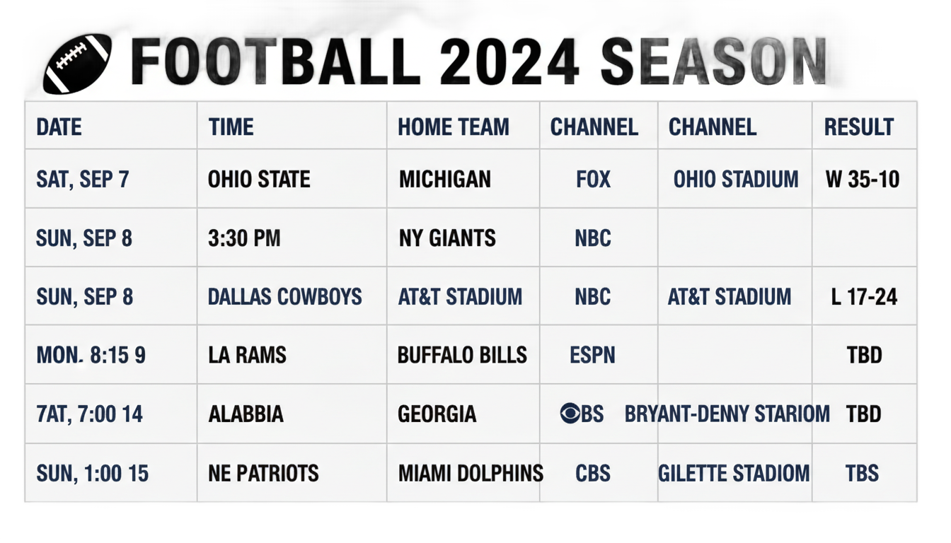 png football schedule 2025 PNG transparent background