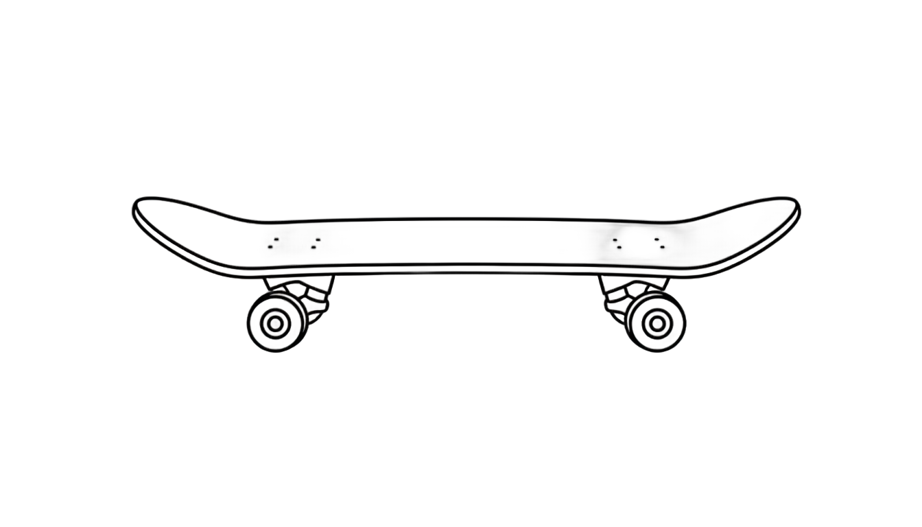 skateboard outline png PNG transparent background