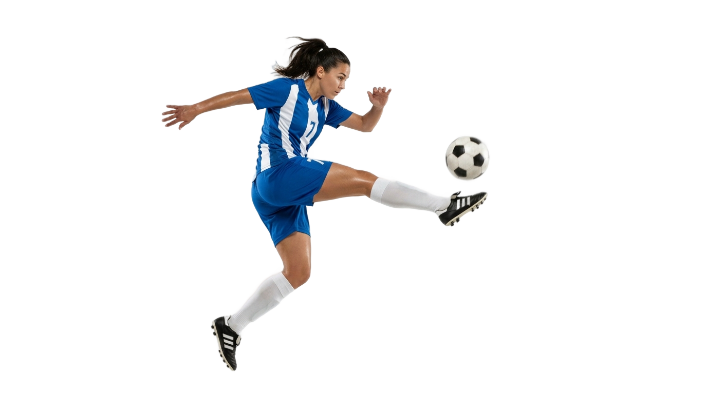 soccer player kicking ball png PNG transparent background