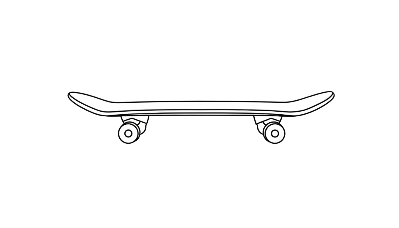skateboard outline png PNG transparent background