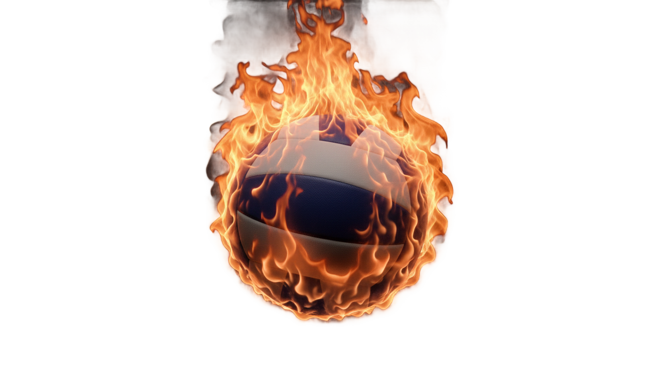 volleyball on fire png PNG transparent background