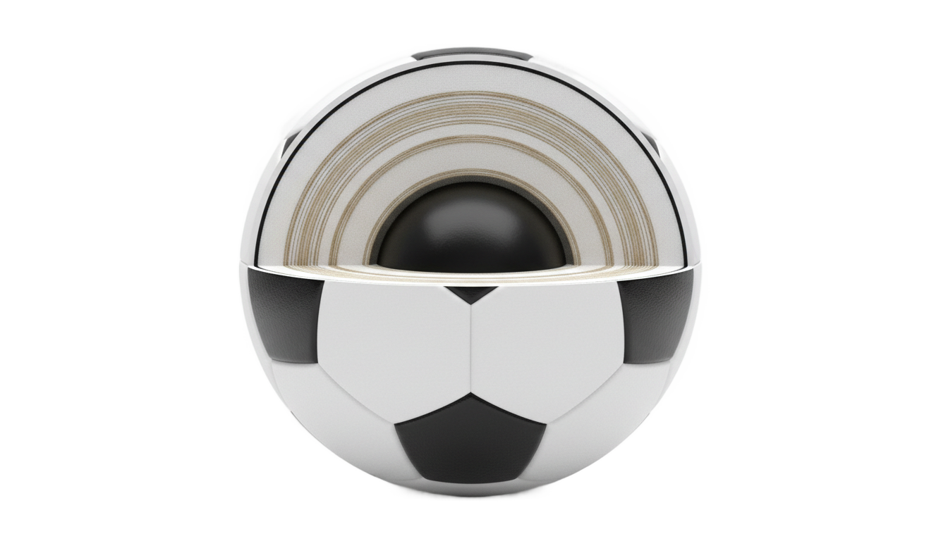 half soccer ball png PNG transparent background