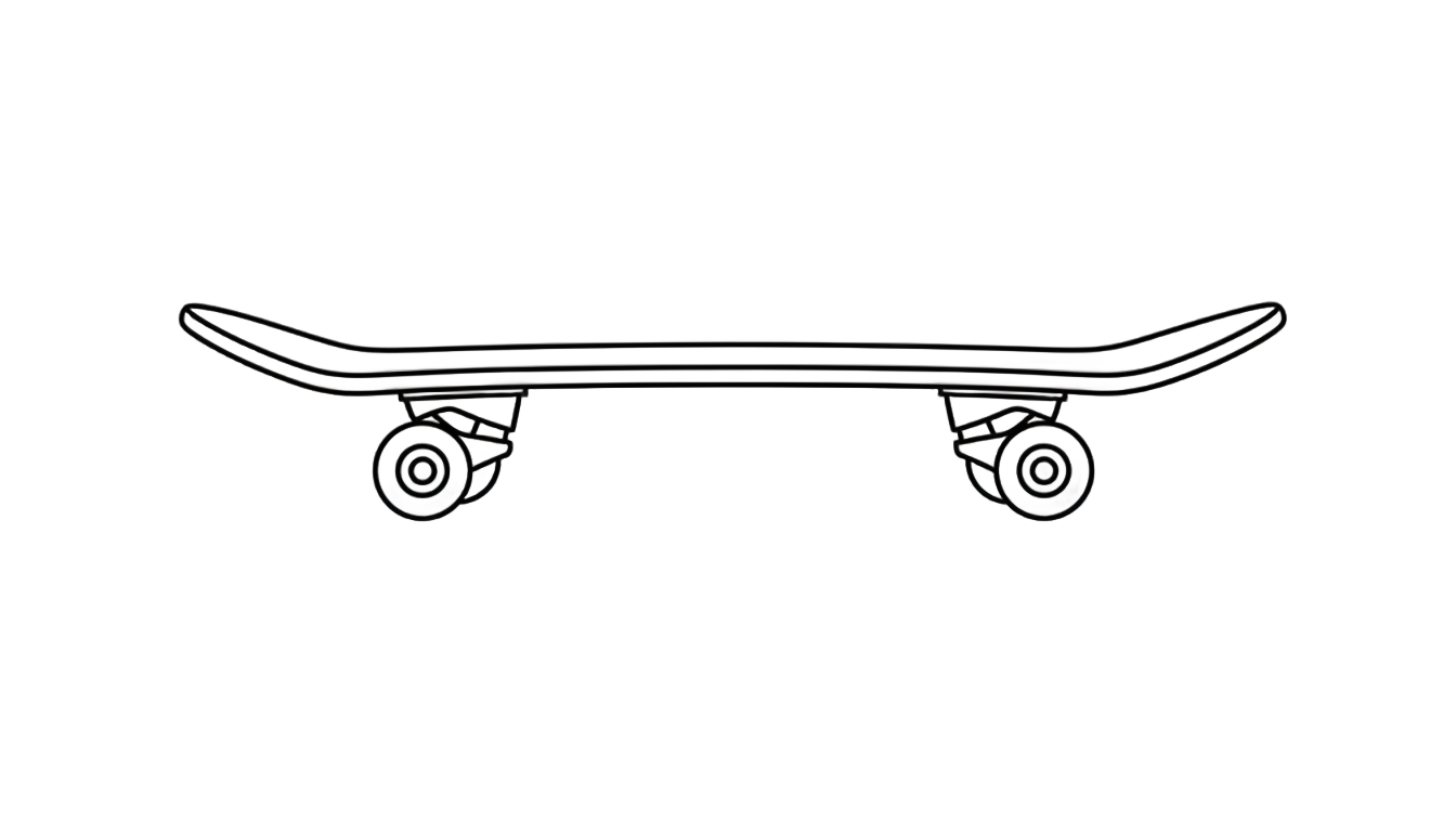 skateboard outline png PNG transparent background