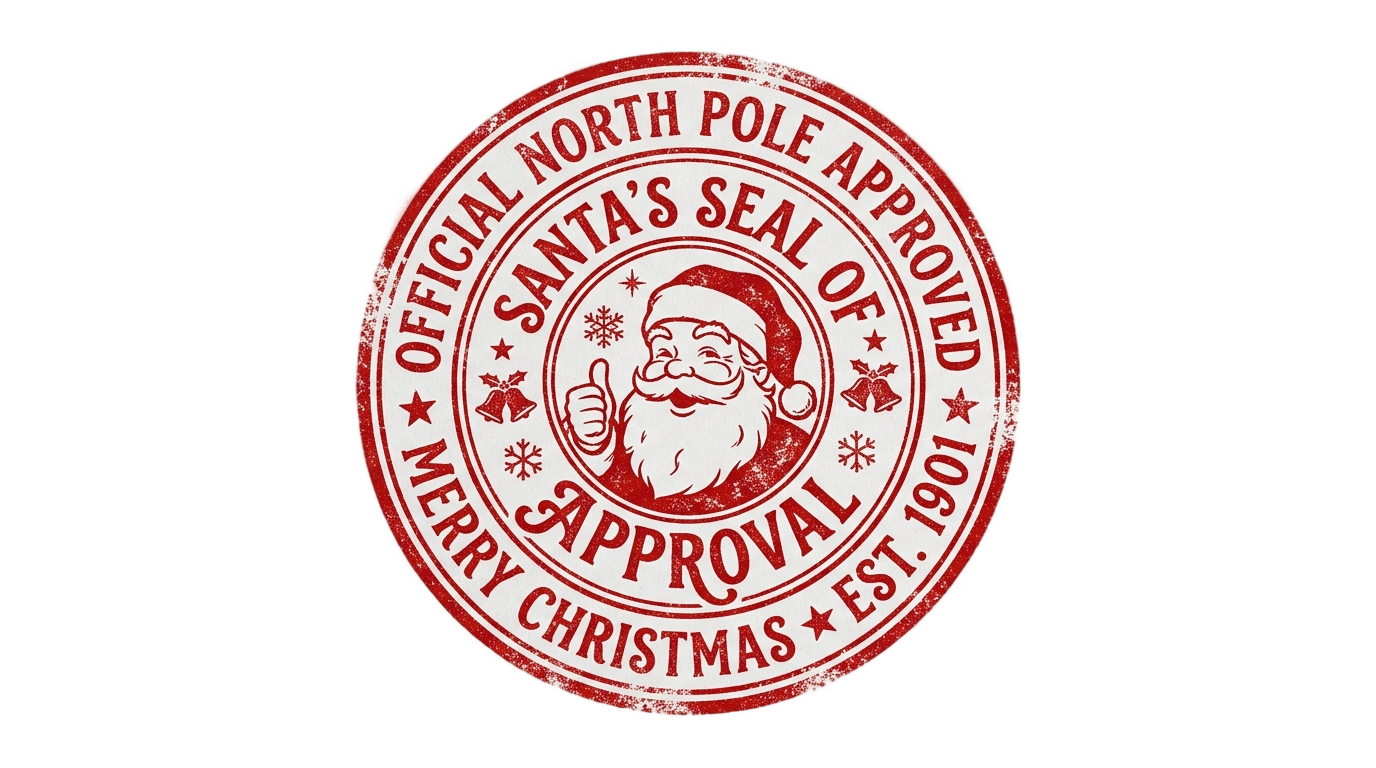 santa approved stamp png PNG transparent background