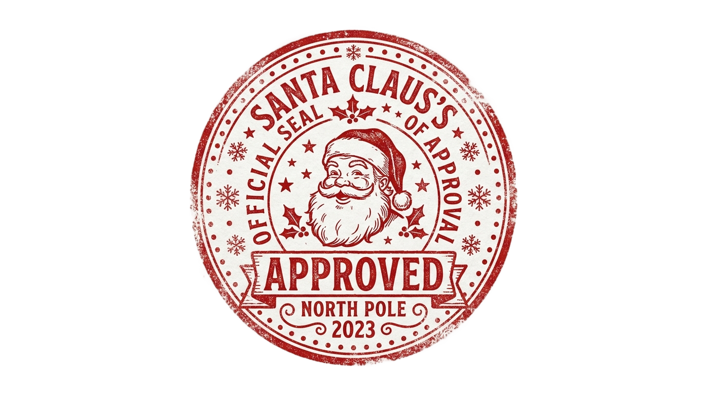 santa approved stamp png PNG transparent background