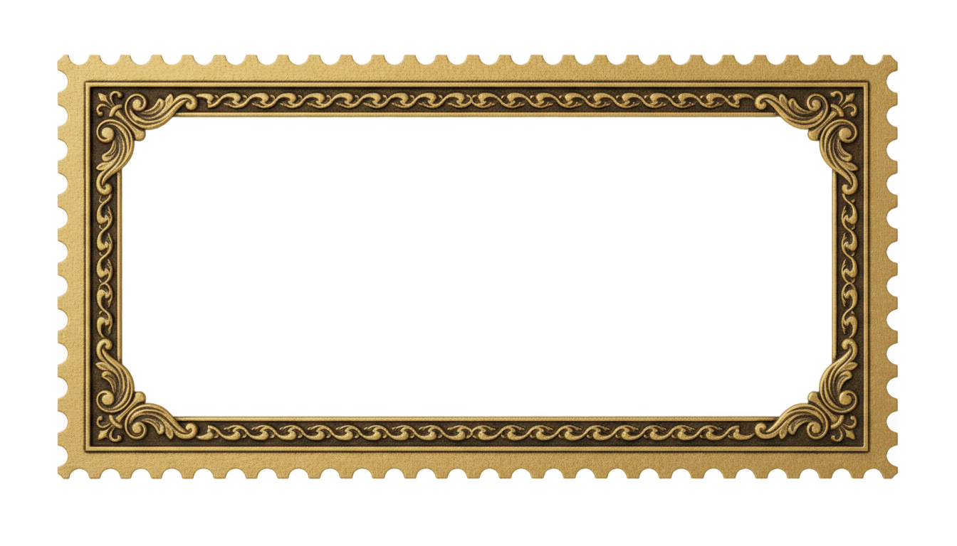 postage stamp frame png PNG transparent background