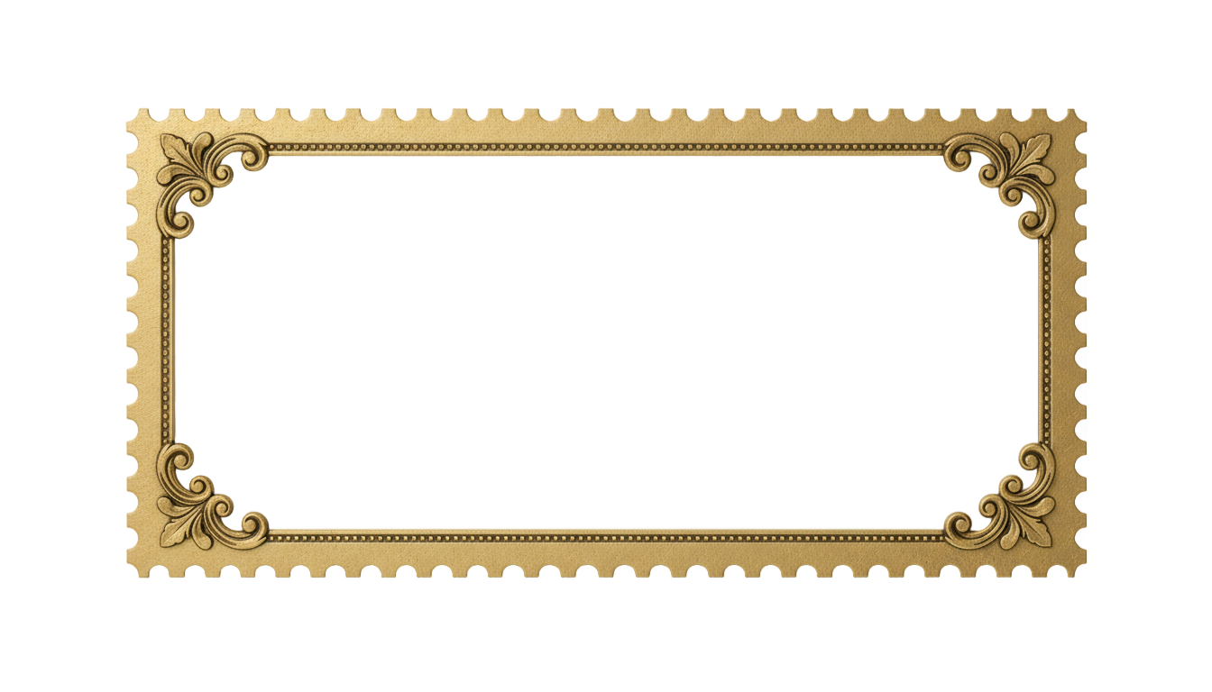 postage stamp frame png PNG transparent background