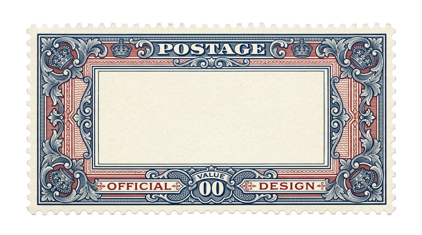 postage stamp template png PNG transparent background