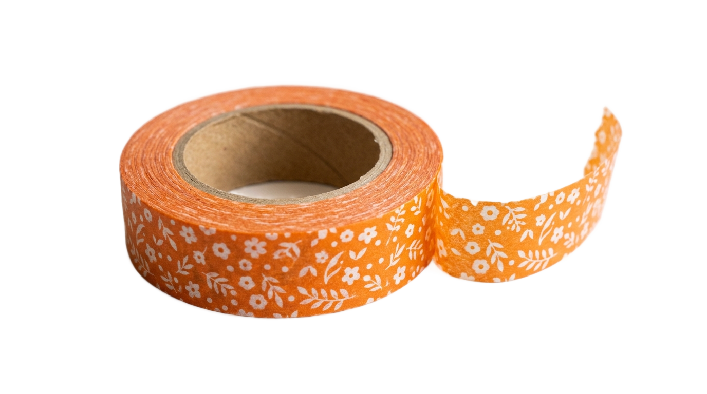 orange washi tape png PNG transparent background