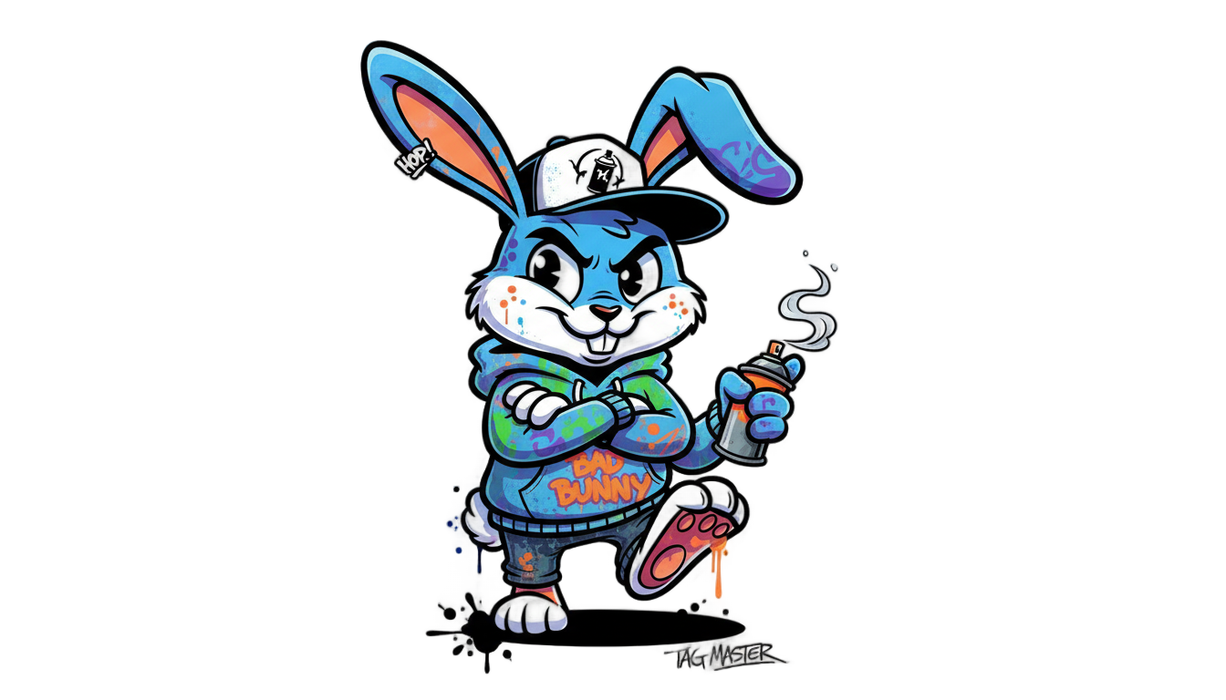 bad bunny sticker png PNG transparent background