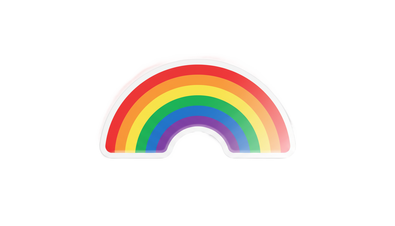 rainbow sticker png PNG transparent background