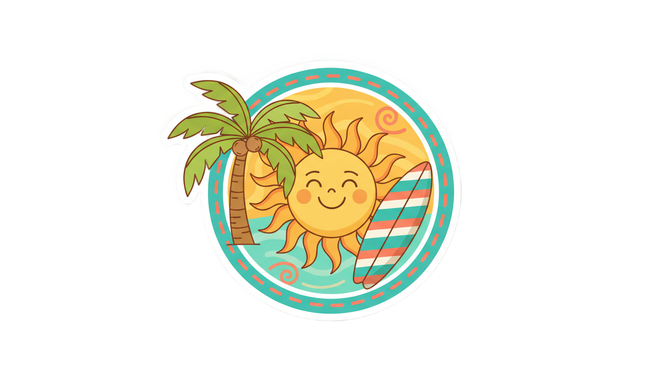 summer sticker png PNG transparent background