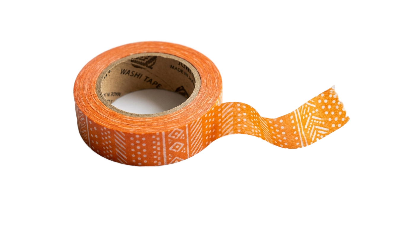 orange washi tape png PNG transparent background