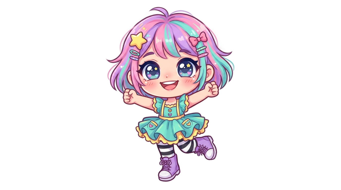 chibi anime sticker png PNG transparent background