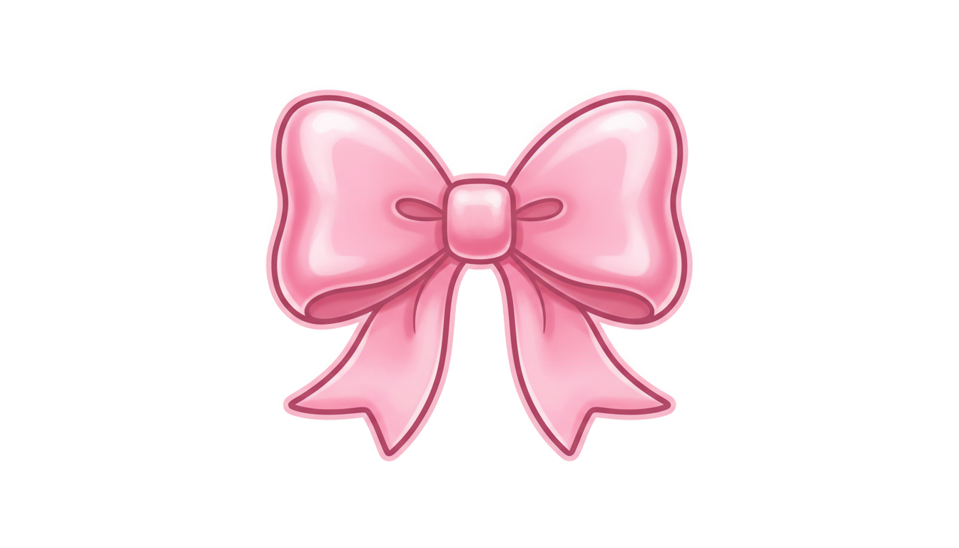 pink bow sticker png PNG transparent background