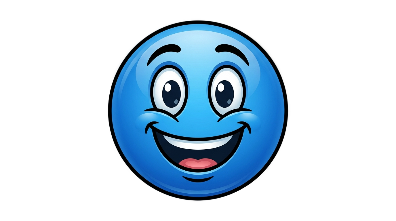 blue emoji sticker png PNG transparent background