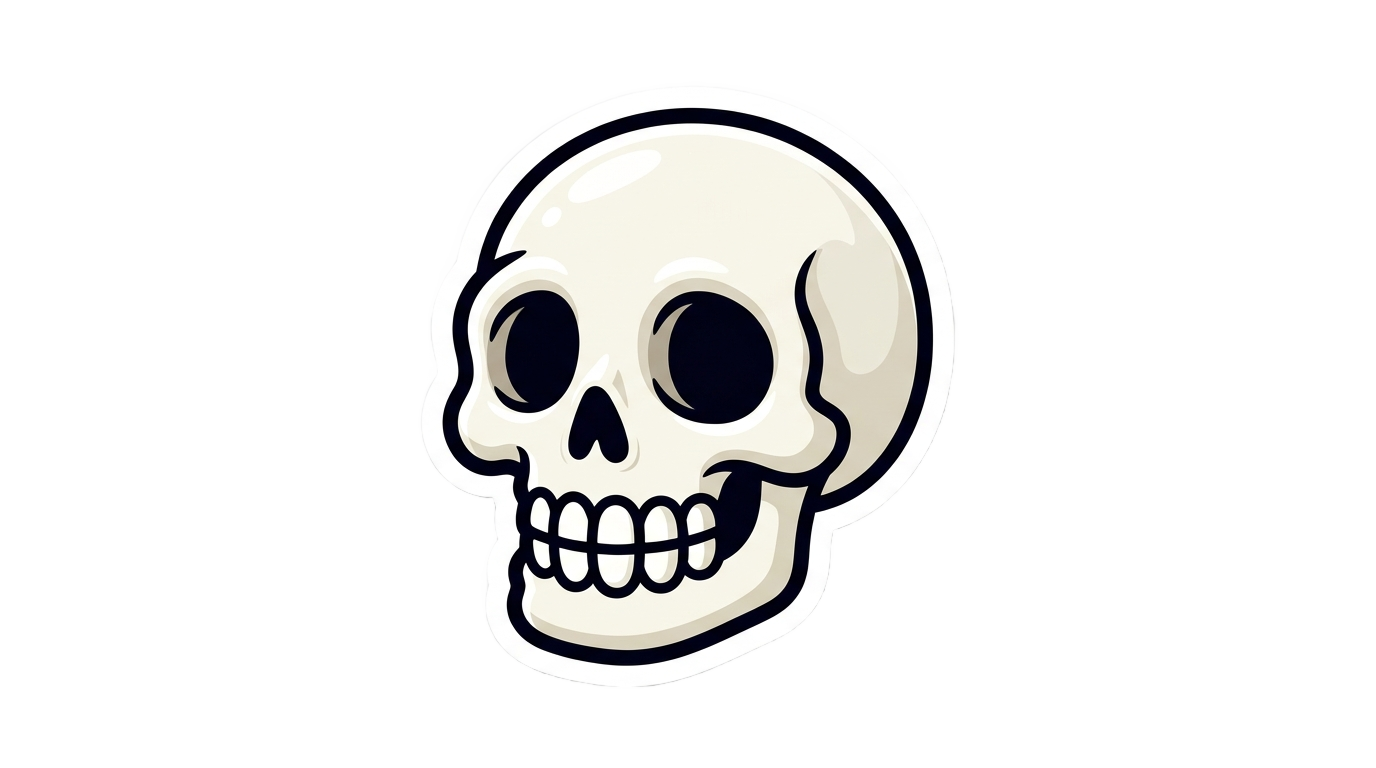 skull emoji sticker png PNG transparent background