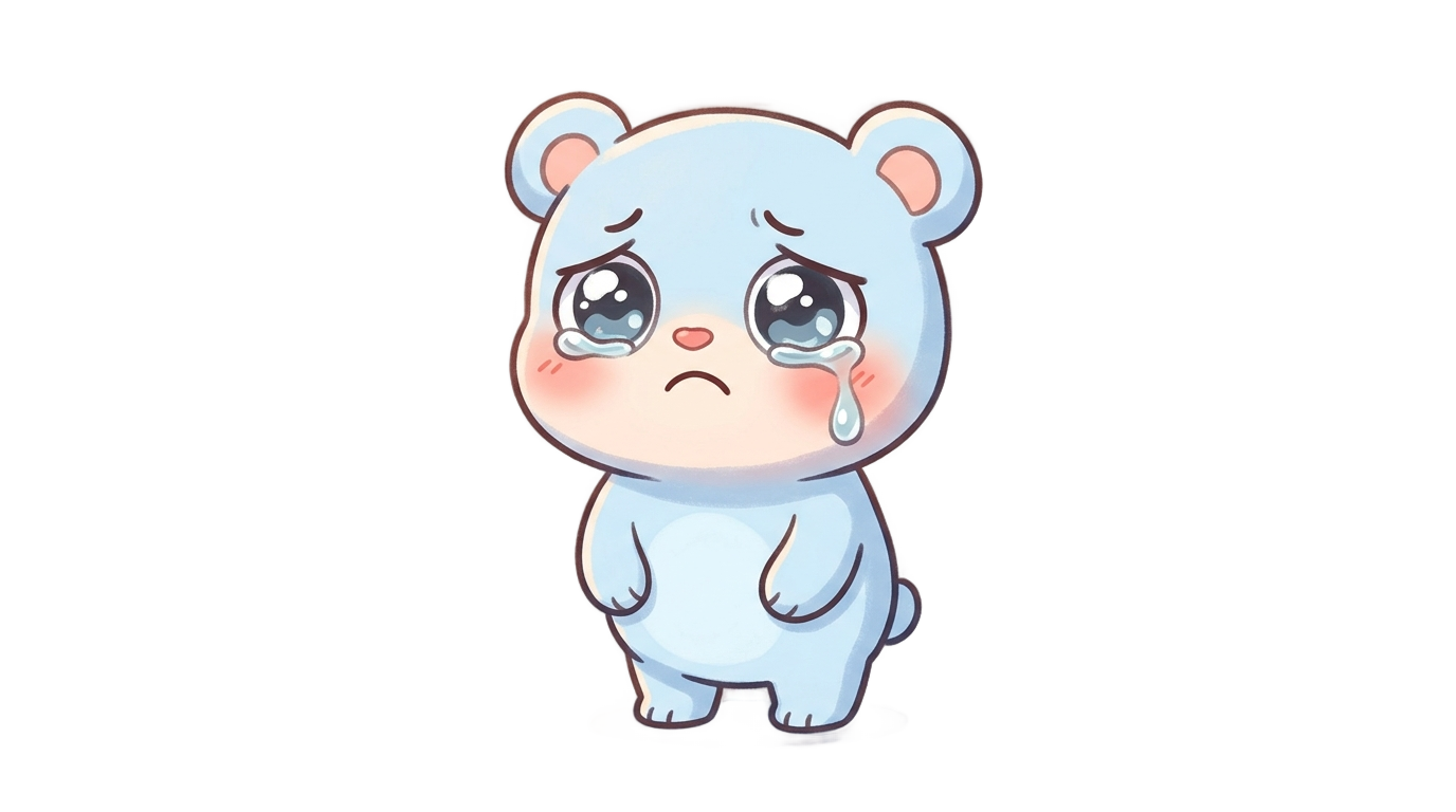 sad cartoon sticker png PNG transparent background