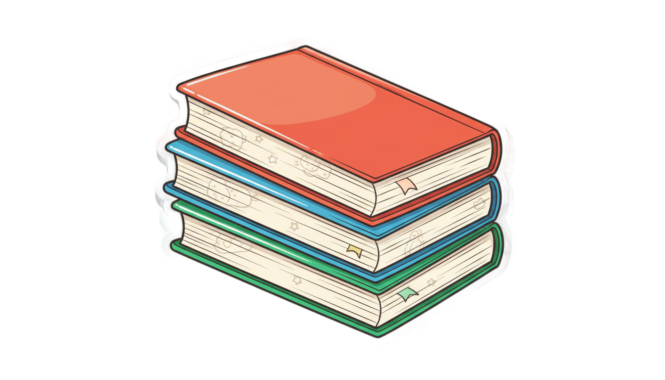 books sticker png PNG transparent background