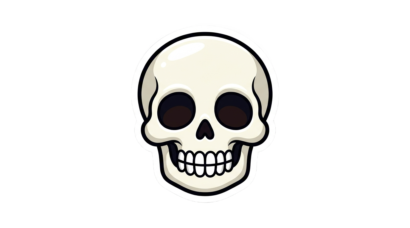 skull emoji sticker png PNG transparent background