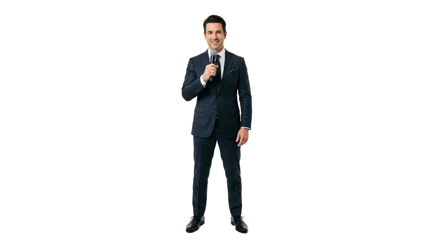 man with microphone png PNG transparent background