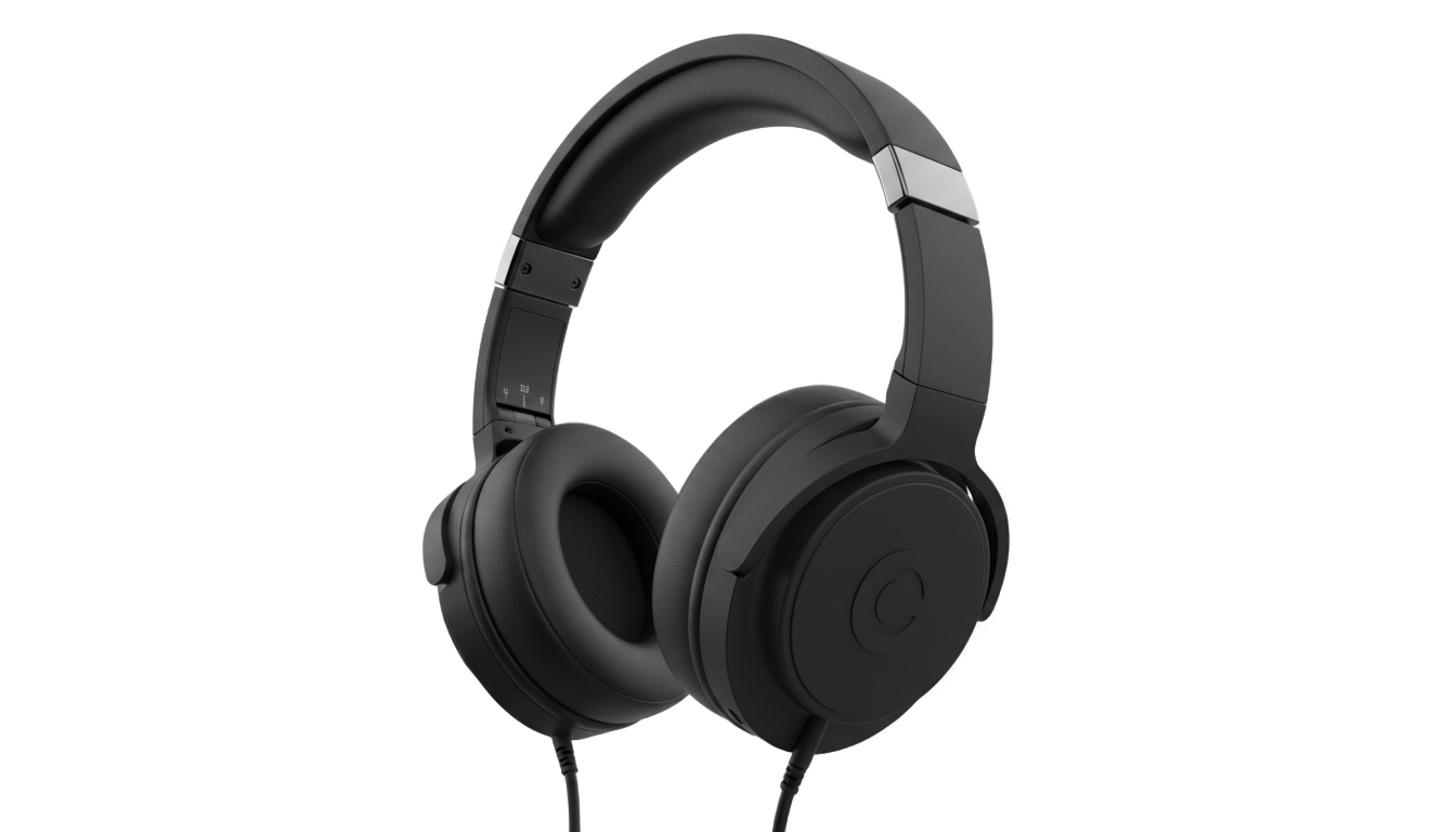 black headphone png PNG transparent background