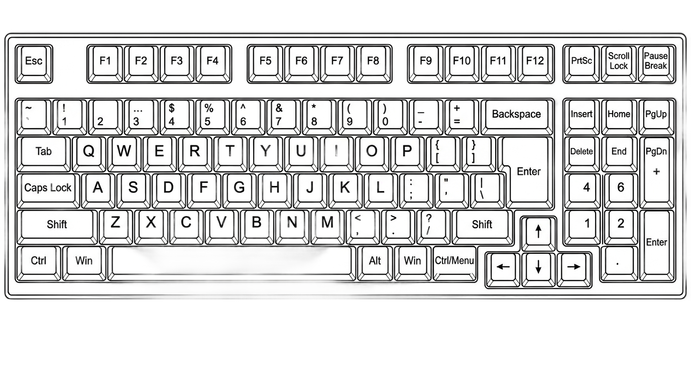 keyboard clipart black and white png PNG transparent background