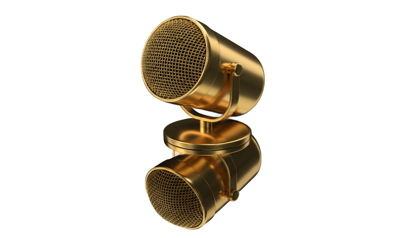 golden microphone png PNG transparent background