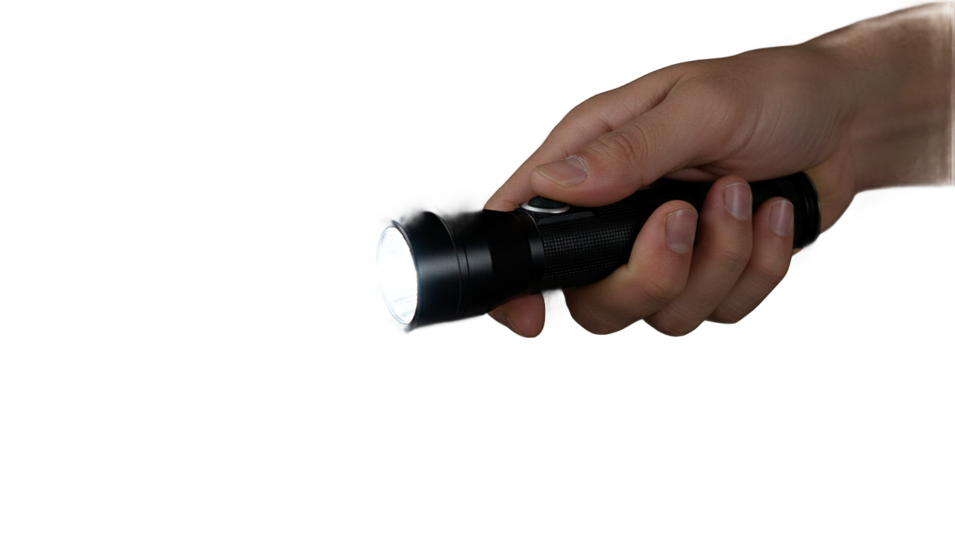hand holding flashlight png PNG transparent background