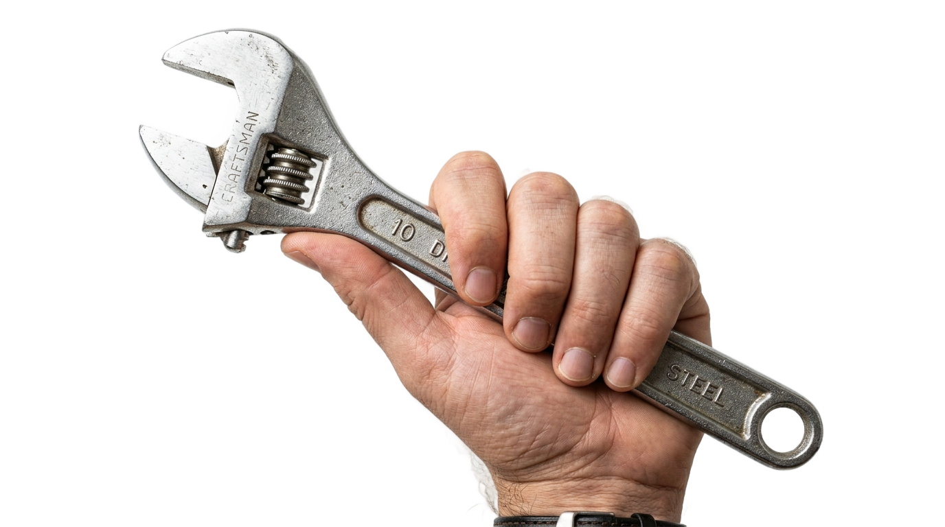 hand holding wrench png PNG transparent background