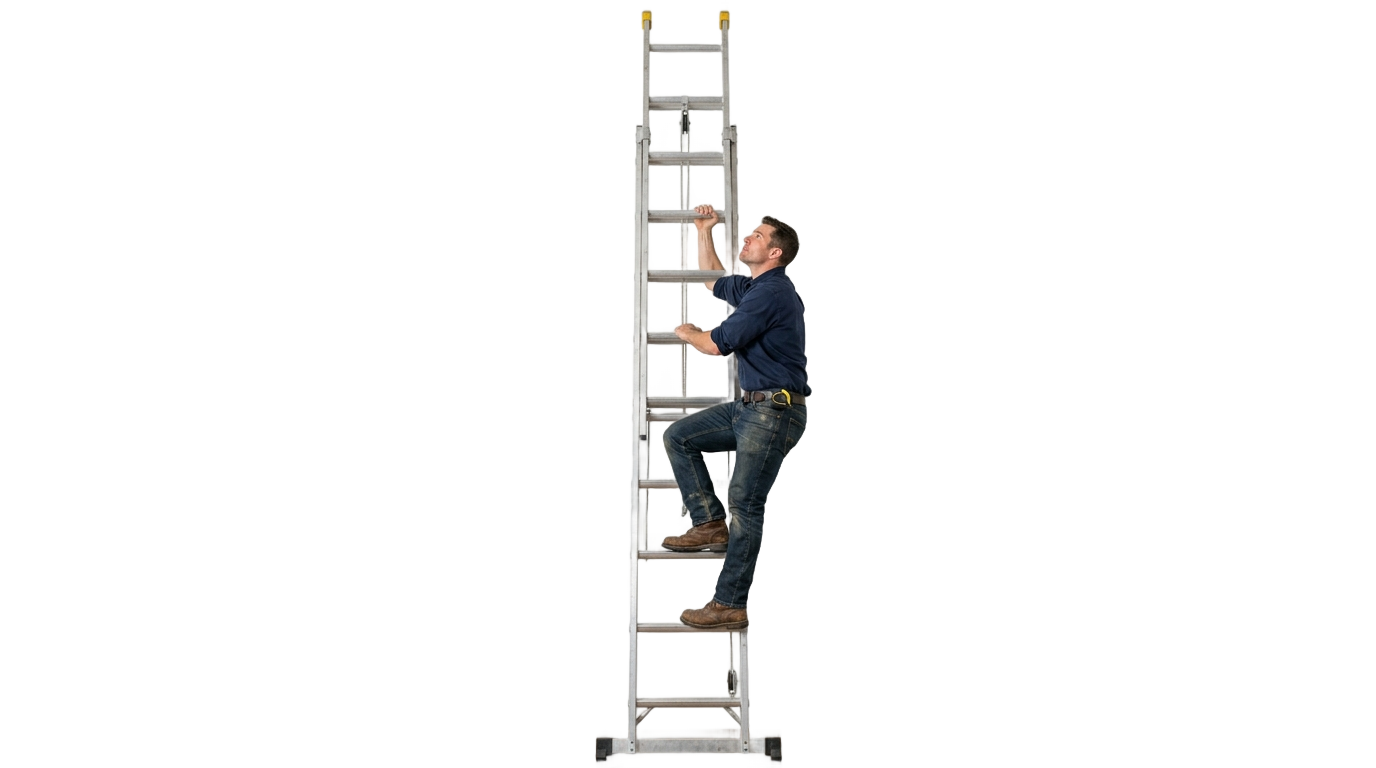 man climbing ladder png PNG transparent background