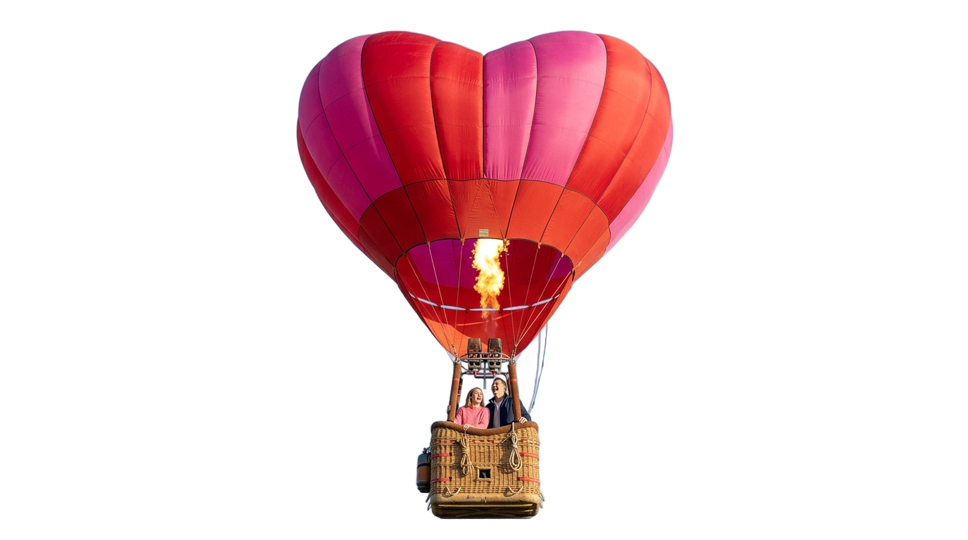 heart hot air balloon png PNG transparent background