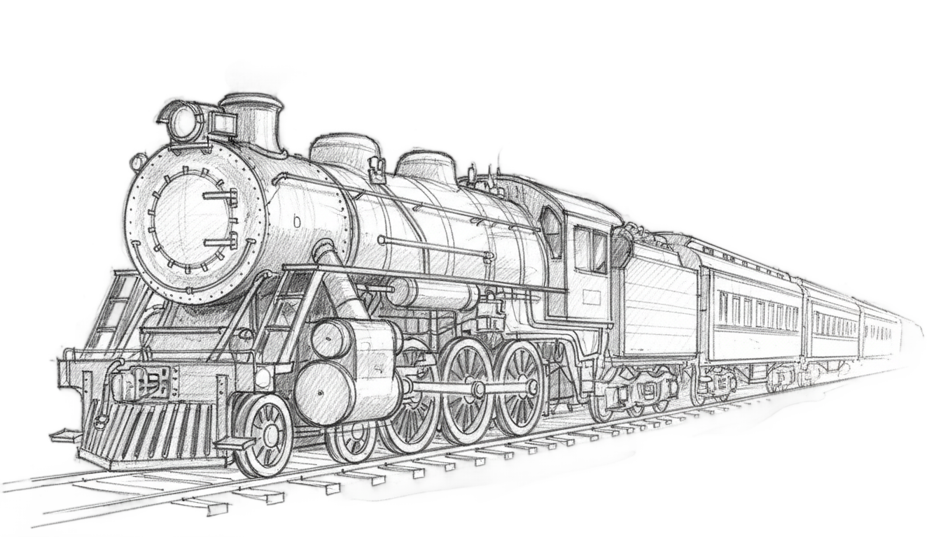 train sketch png PNG transparent background