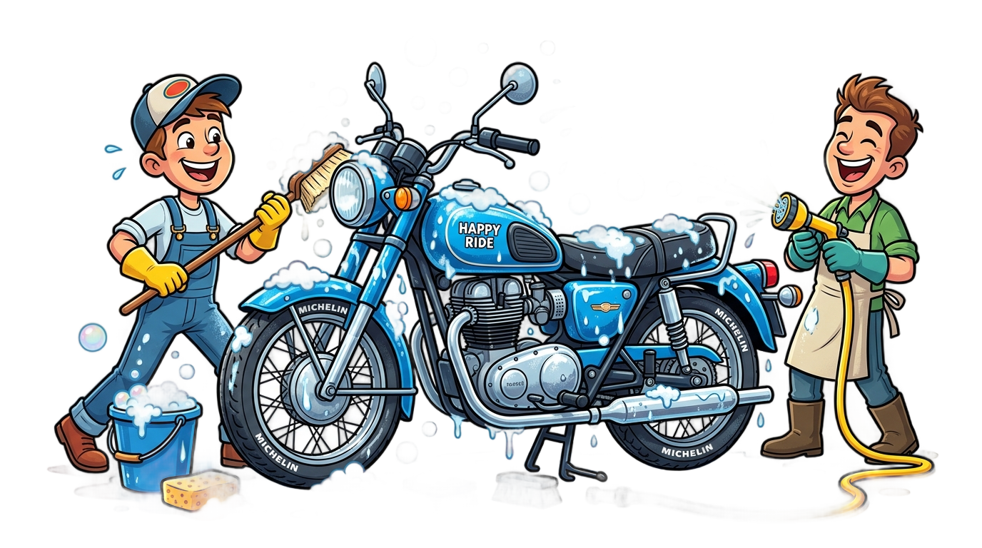 motorcycle wash cartoon png PNG transparent background