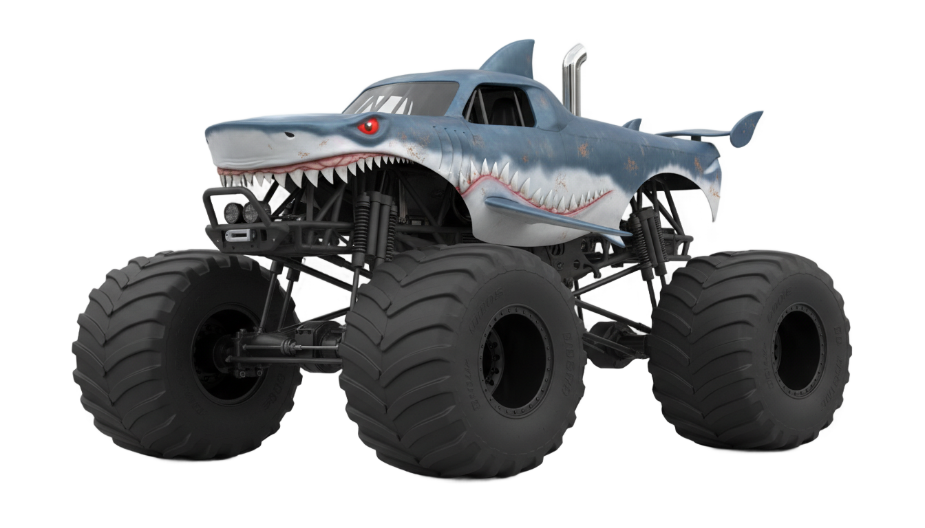 megalodon monster truck png PNG transparent background