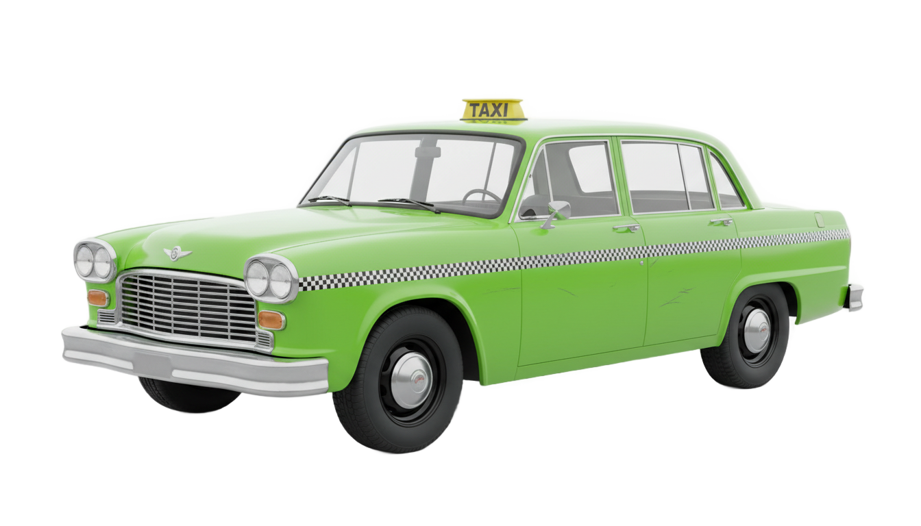 green taxi png PNG transparent background
