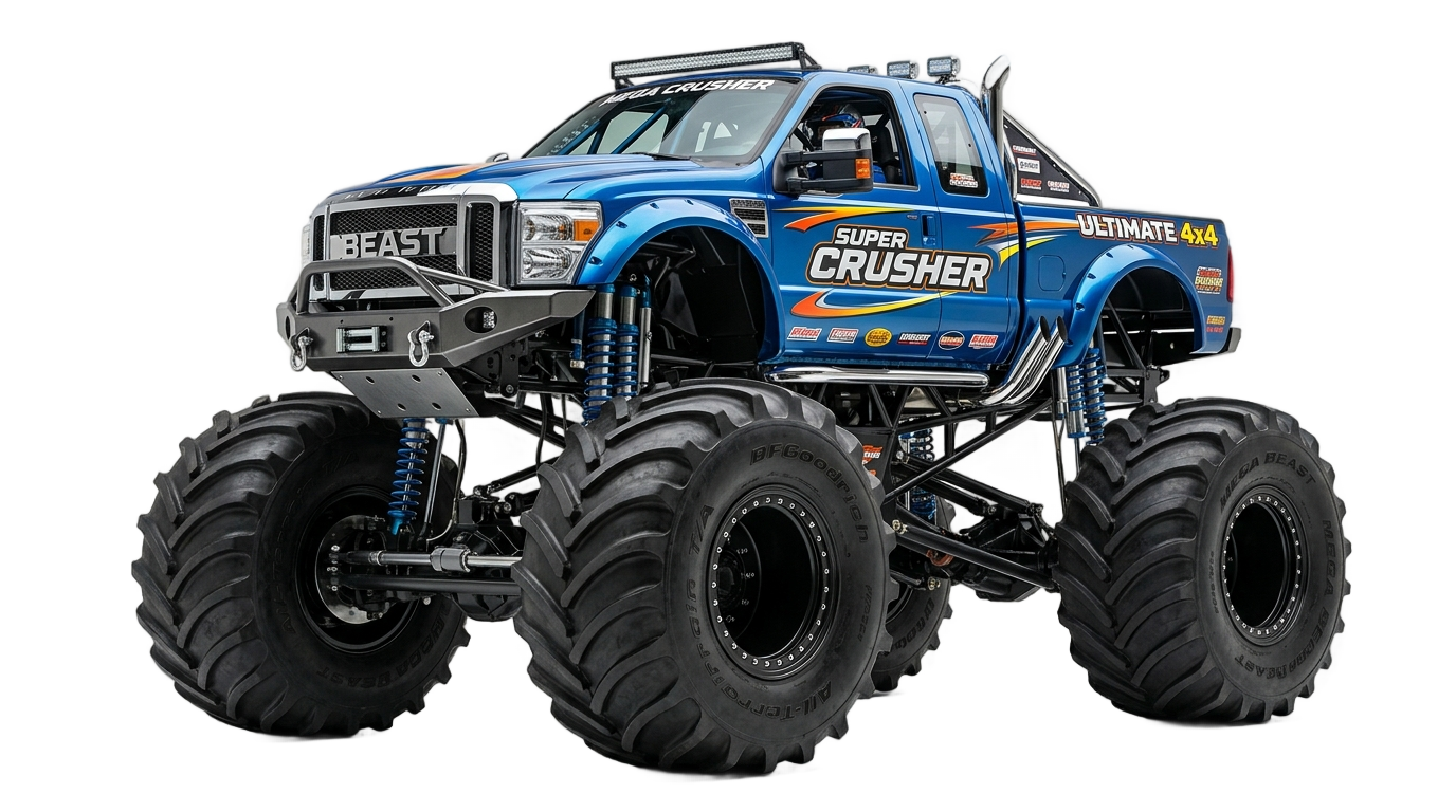 blue monster truck png PNG transparent background